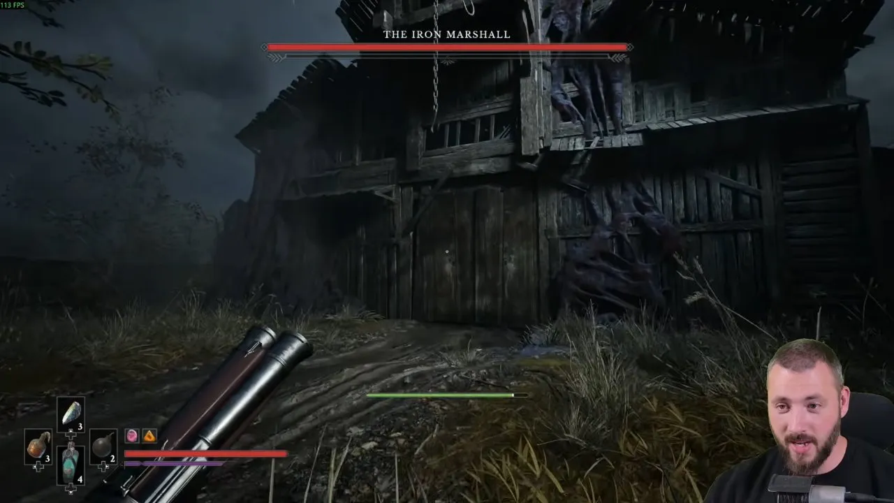 Valor Mortis bosses: THE IRON MARSHALL health bar at the Fallen Village arena