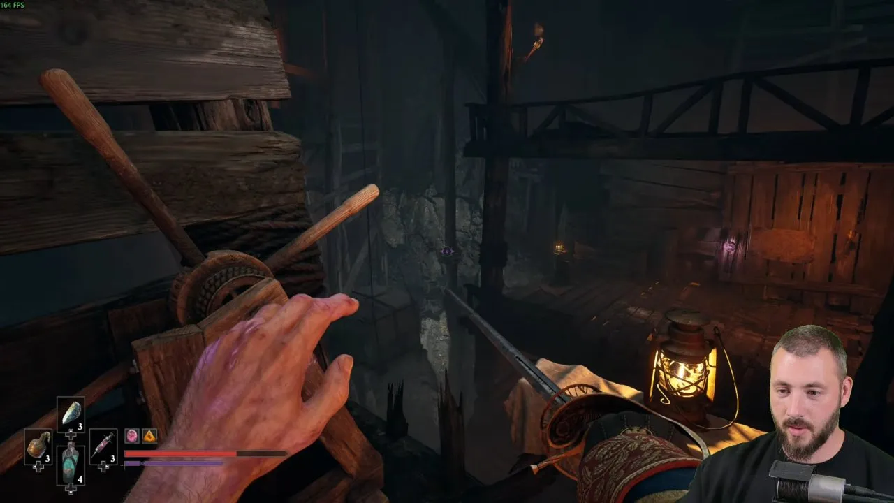 Valor Mortis Eternal Guard Salt Mines mechanism beside the wooden platforms
