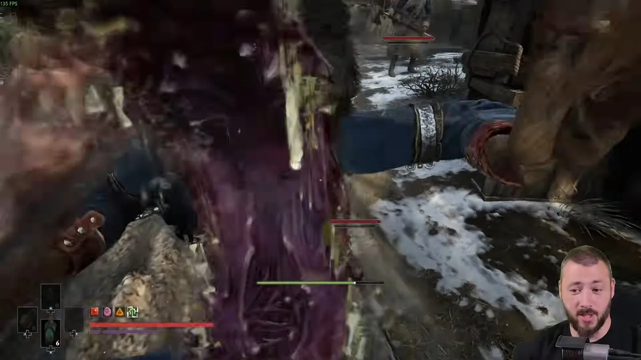 Valor Mortis parry execution animation after stopping the dog in the snowy camp