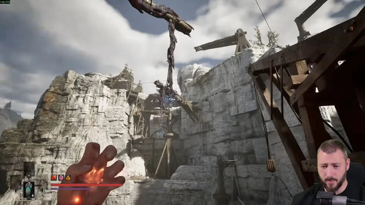 Valor Mortis weapon upgrades blue grapple point beside the quarry pulley